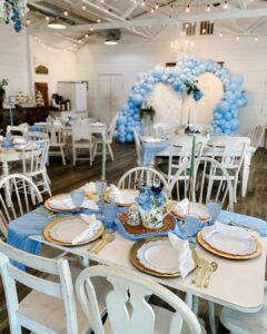 a picture of a tea party baby shower organized by Pop, Drop & Party Balloons in Illinois