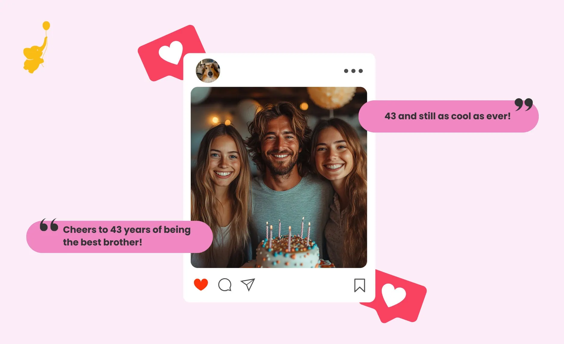 webbabyshower header image 43rd birthday captions