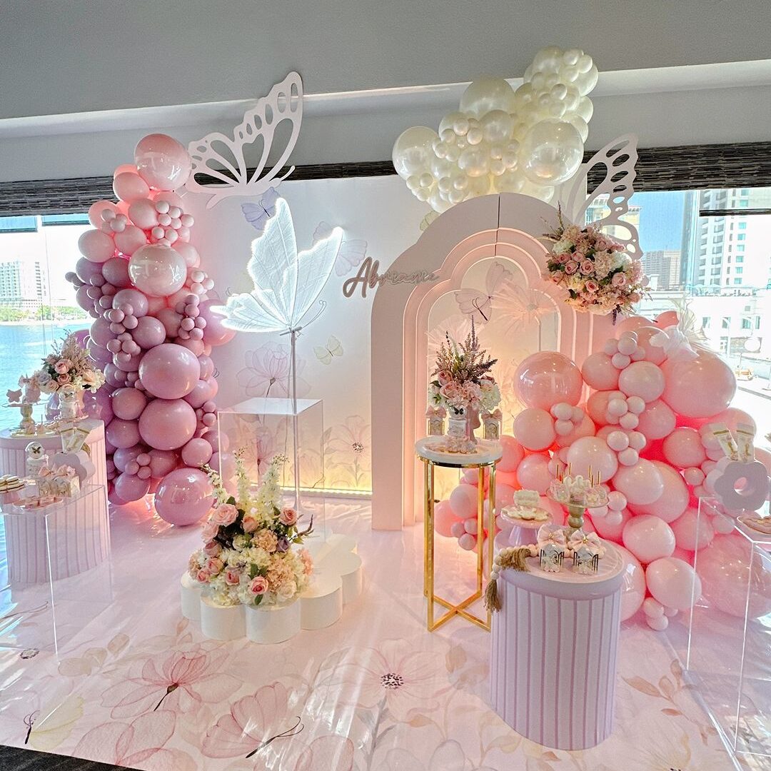 a picture of a butterfly baby shower organized by yakiedecor in tampa
