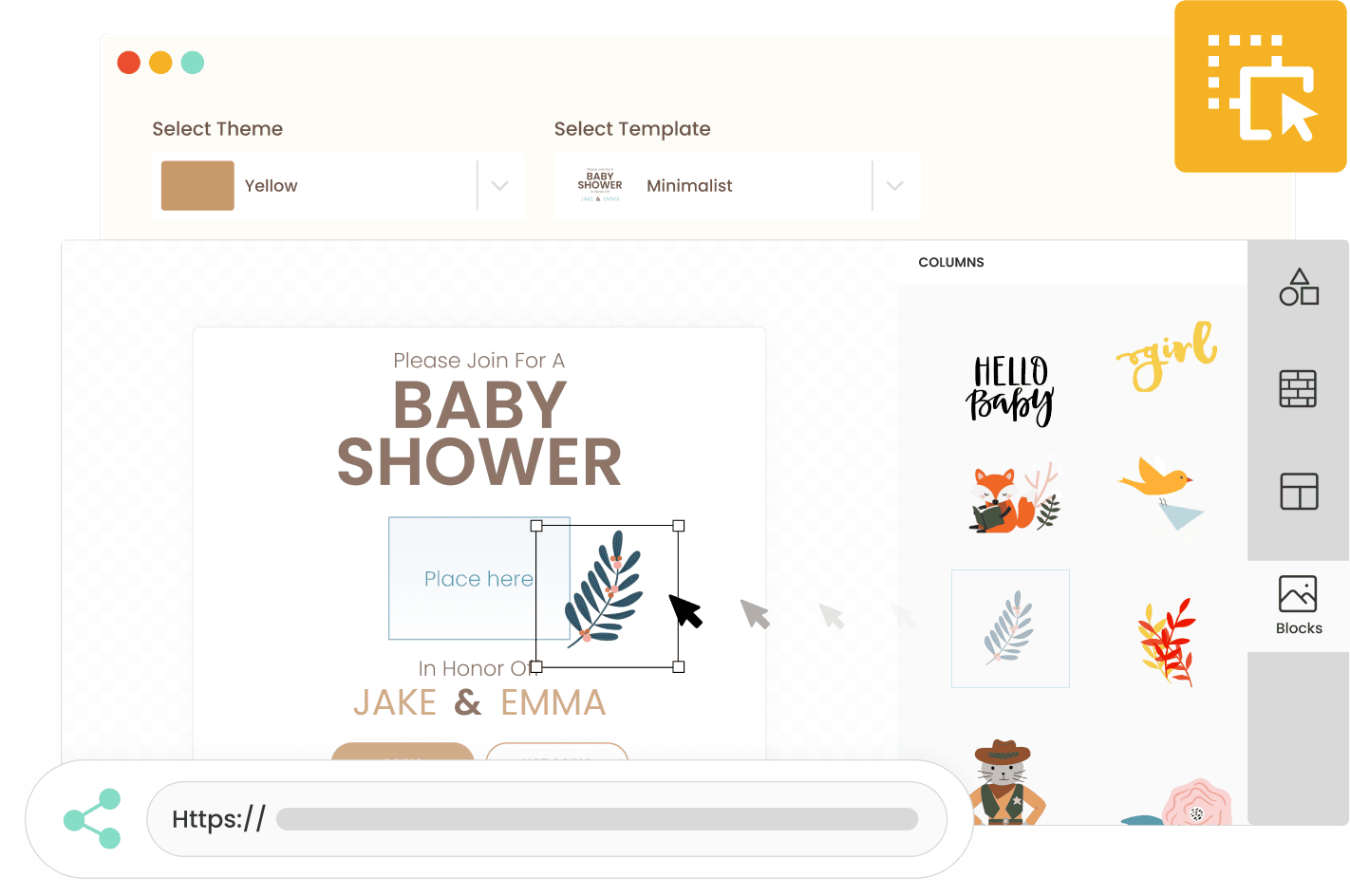 WBS invite builder overall | WebBabyShower