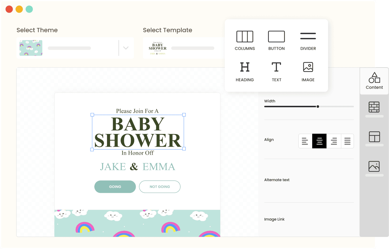WBS invite builder | WebBabyShower