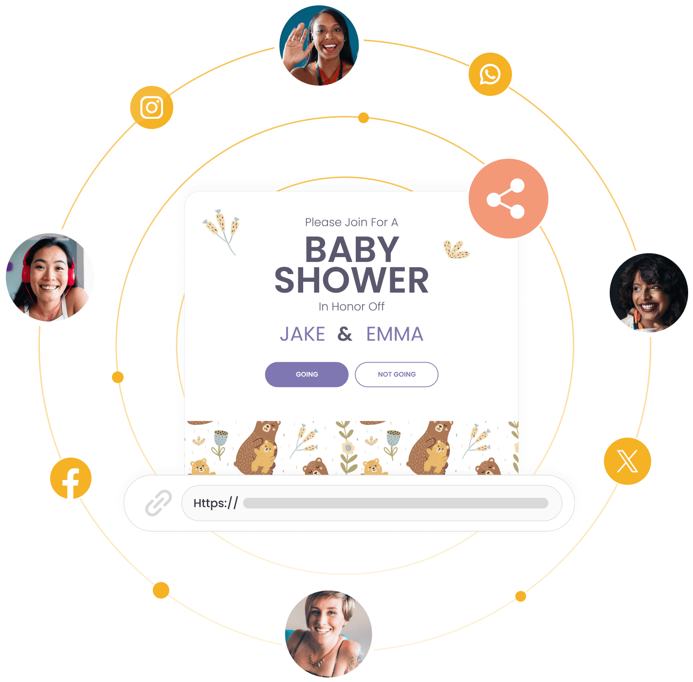 WBS invite social rsvp | WebBabyShower