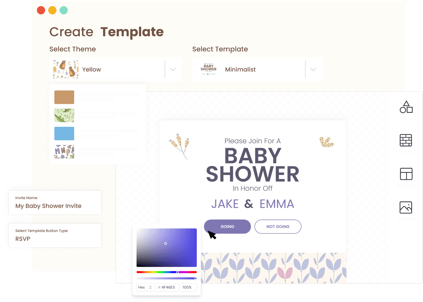 WBS invite themes templates | WebBabyShower